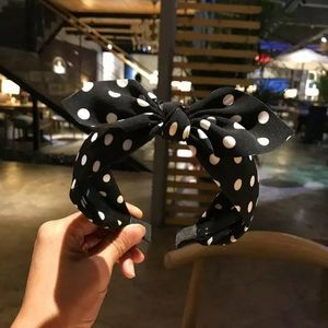 Polka Dots Black White Headband